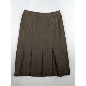 DONCASTER - VINTAGE WOMEN'S BROWN A-LINE MIDI SKIRT - SEE MEASUREMENTS